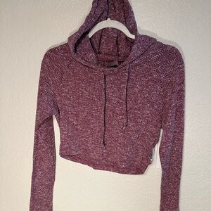 Cozy Knit Hoodie in Plum